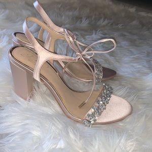 jewel badgley mischka uzuri embellished tie block heel sandal